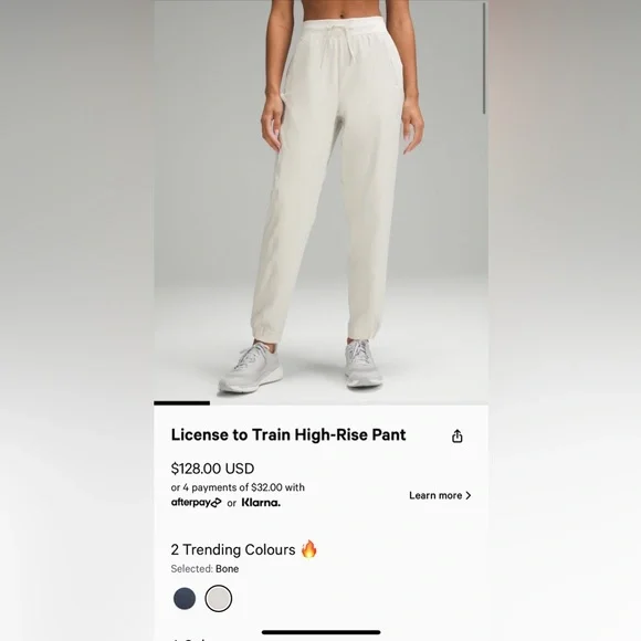 Light grey lululemon jogger size 4 - Picture 3 of 3